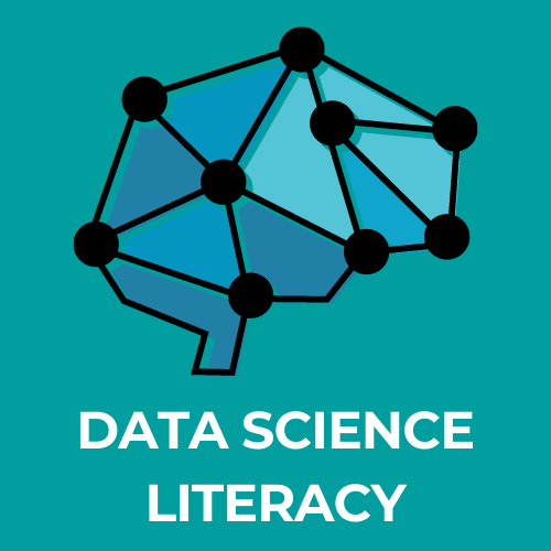 Abstract image of a brain with the title "Data Science Literacy"