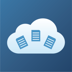 Illustration of a cloud with documents stored inside
