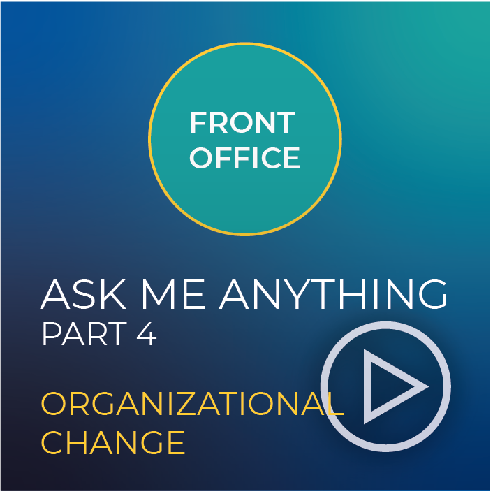 Text reads "Organizational Change" with a play icon