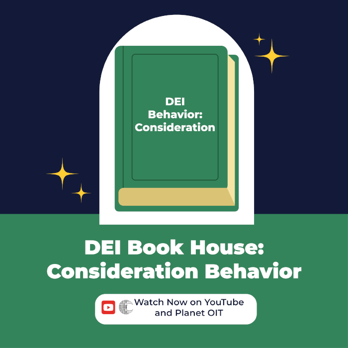 DEI Book House: Consideration Behavior Title Card