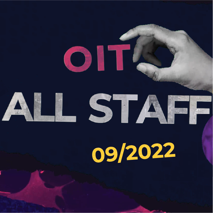 Title card for OIT All Staff Meeting on September 27.