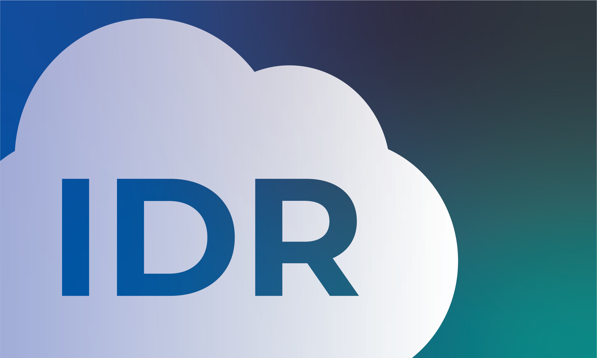 Graphic of cloud against gradient blue background with the acronym "IDR" in the cloud