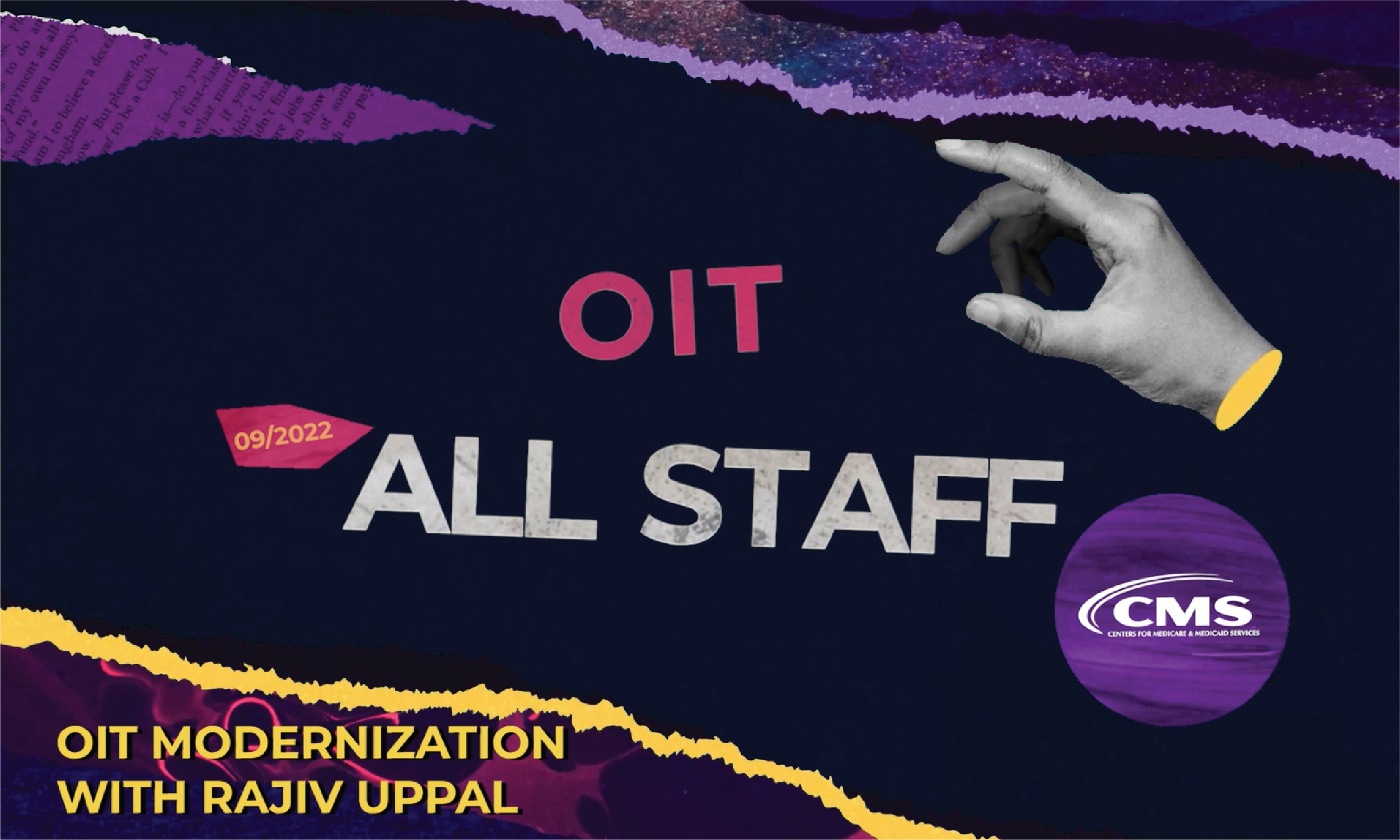 Title card for OIT 9/2022 All Staff OIT Modernization with Rajiv Uppal