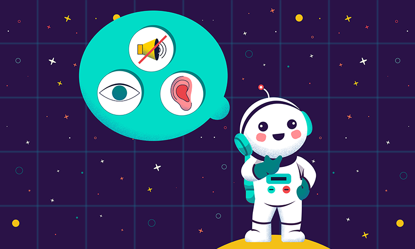 Accessibility Images presented with a thoughtful PlanetOIT astronaut. 